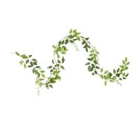 Ziaphsol Ghirlanda di fiori artificiali in seta artificiale e PE, 6 pezzi, bianco, 200 cm, vite naturale senza filo, per porta, parete, tavolo, decorazione per matrimonio, estate, primavera