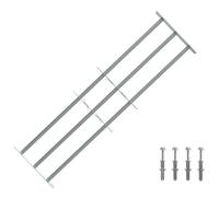 Ziaphsol Griglia di Sicurezza Finestra in Acciaio Galvanizzato Argento Regolabile da 930 a 1740 mm Set di 3 Barre trasversali per Esterno e Antieffrazione