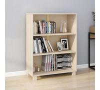 Ziaphsol HAMAR Libreria marrone miele 85 x 35 x 112 cm, legno massello di pino, 3 ripiani, scaffale per libri, cartelle, decorazioni, design robusto, versatile