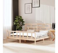 Ziaphsol Letto in legno di pino massiccio, 200 x 200 cm, in legno di pino non trattato, telaio robusto, letto moderno con piattaforma per camera da letto, mobili durevoli