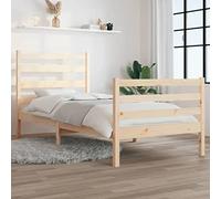 Ziaphsol Letto in legno di pino non trattato, 100 x 200 cm, robusto telaio per camera da letto, letto con piattaforma stabile per il supporto del materasso