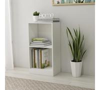 Ziaphsol Libreria bianca 40 x 24 x 75 cm, materiale in legno, design a 2 scomparti, versatile organizer per libri, decorazioni, cartelle, stabile e facile da pulire