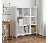 Ziaphsol Libreria bianca, 87,5 x 30 x 111 cm, in legno con 9 ripiani, organizer per soggiorno, ufficio, studio, cameretta dei bambini, camera da letto, corridoio