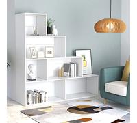 Ziaphsol Libreria divisoria bianca, 155 x 24 x 160 cm, in legno, 6 scomparti aperti, versatile organizer per il soggiorno, l'ufficio
