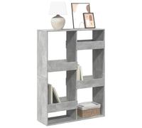 Ziaphsol Libreria grigio cemento, 100 x 33 x 135 cm, in legno, 6 scomparti, versatile organizer per libri, decorazione