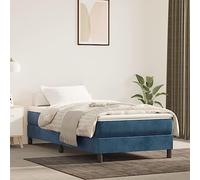 Ziaphsol Materasso a molle insacchettate, 90 x 190 x 20 cm, medio, blu scuro, velluto, anima a molle con schiuma fredda e memory foam, traspirante, ergonomico per camera da letto, letto per ospiti
