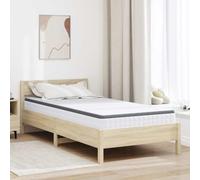 Ziaphsol Materasso bianco e grigio, 90 x 200 cm, anima a molle Bonell con schiuma PU, morbidezza media, alto 18 cm, per camera da letto, letto per ospiti, letto a molle, traspirante e facile da pulire