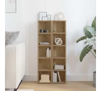 Ziaphsol Mensole CD 2 pz Artisan in legno di quercia 21 x 16 x 93,5 cm, 5 scomparti per circa 80 CD, DVD e Blu-ray, montaggio a parete per soggiorno