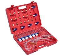 Ziaphsol Misuratore di flusso diesel e kit adattatore per 6 iniettori, 24 adattatori per Bosch, Siemens, Denso e Delphi, flaconi dosatori da 105 ml, tubi da 650 mm, valigetta degli attrezzi per
