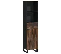 Ziaphsol Mobile da bagno in legno di noce, 38 x 33 x 160 cm, mobiletto sottolavabo con cassetto, portaoggetti e ripiano per bagno, WC degli ospiti e lavanderia