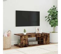 Ziaphsol Mobile TV con luci a LED, affumicatura 90 x 39 x 30 cm, moderno centro intrattenimento per soggiorno, robusta console TV