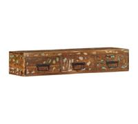 Ziaphsol Mobile TV da parete in legno massiccio anticato, 100 x 30 x 19 cm, con ante e scomparti, montaggio a parete per soggiorno, spazio per accessori TV e rack multimediali