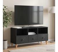 Ziaphsol Mobile TV moderno nero, 102 x 34,5 x 50 cm, in legno con 3 cassetti, gestione dei cavi, versatile spazio per soggiorno, home theater, media, mobile TV, mobile basso