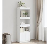 Ziaphsol Moderno Highboard bianco, 63 x 33 x 180 cm, materiale in legno, molto spazio per soggiorno, camera da letto, ufficio, scaffalatura, libreria