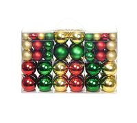 Ziaphsol Palline per albero di Natale in plastica, set da 100 pezzi, rosso, oro, verde, con 3 misure, 3 cm, 4 cm, 6 cm, decorazioni per albero di Natale