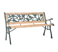 Ziaphsol Panca da giardino nostalgia da 122 cm, in legno, telaio in ferro battuto, con schienale in PVC, profondità di seduta 34 cm, robusta panca da parco per terrazza, uso esterno, fino a 110 kg