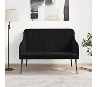 Ziaphsol Panca nera in velluto con struttura in metallo, 110 x 76 x 80 cm, schienale imbottito e seduta bassa, per soggiorno, camera da letto, corridoio, ingresso