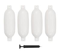 Ziaphsol Parafango per barca in PVC, 4 pezzi, bianco, 58,5 x 16,5 cm, da posizionare su stecca e ponte, con pompa, per fissare il luogo di riposo e porto marittimo