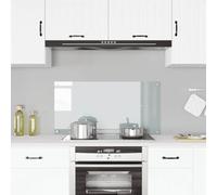 Ziaphsol Paraspruzzi per cucina, trasparente, in vetro temperato, 100 x 50 cm, 6 mm, con materiale di montaggio, resistente al calore, per cucina, piano cottura