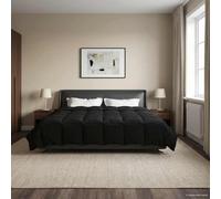 Ziaphsol Piumone per tutto l'anno, in microfibra, 220 x 240 cm, nero, trapunta trapuntata, per camera da letto, traspirante, per estate e inverno, per un sonno accogliente