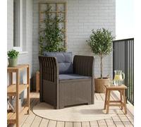 Ziaphsol Poltrona da 1 posto con cuscini in polyrattan effetto rattan, per giardino, balcone, veranda, resistente alle intemperie e ai raggi UV, moderna poltrona, ideale per terrazze all'aperto