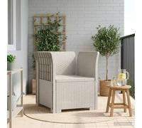 Ziaphsol Poltrona da giardino a 1 posto, effetto rattan, in polipropilene, colore bianco, resistente alle intemperie e ai raggi UV, per balcone, terrazza, giardino d'inverno, lounge all'aperto, con