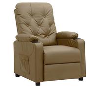 Ziaphsol Poltrona relax in ecopelle marrone cappuccino con schienale regolabile e poggiapiedi, comfort ergonomico per soggiorno, camera da letto, ufficio, salotto, ideale per leggere, guardare la TV