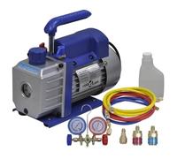 Ziaphsol Pompa a vuoto monostadio con distributore a 2 vie, set manometro, 220 V 50 Hz, 120 W, 50 l min vuoto, con tubi da 152 cm per climatizzatori di manutenzione