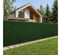 Ziaphsol Recinzione artificiale per frangivista verde scuro, 1 x 4 m, in PVC e acciaio, resistente ai raggi UV, per balcone, terrazza, giardino, imitazione piante per la privacy