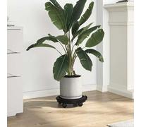 Ziaphsol Rullo per piante, 2 pezzi, diametro 30 cm, nero, in polipropilene, portata 170 kg, ruote a 360 gradi, per balcone, terrazza, giardino, soggiorno, giardino d'inverno e davanzale