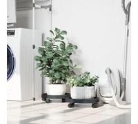 Ziaphsol Rullo per piante con ruote, 2 pezzi, grigio, in polietilene PE, diametro 34 cm, 35 kg ciascuno, per balcone, terrazza, soggiorno, giardino d'inverno, facile spostamento di vasi