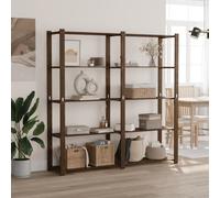 Ziaphsol Scaffale in legno massiccio con 5 ripiani, marrone, 170 x 38 x 170 cm, versatile scaffale per cucina, garage, ufficio e molto altro ancora, ideale per organizzare e ottimizzare lo spazio in
