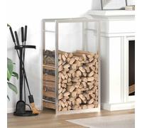 Ziaphsol Scaffale per legna da ardere in acciaio inox, 50 x 28 x 94 cm, scaffale per legna da ardere, da parete, resistente alla corrosione, salvaspazio, per caminetto, soggiorno, giardino, per pile
