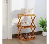 Ziaphsol Scaffale pieghevole a 3 ripiani, marrone, 43 x 31 x 63 cm, in legno massiccio di acacia, pieghevole, versatile organizer per il soggiorno