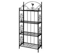 Ziaphsol Scala per piante in tubo di acciaio nero, 4 scomparti, 61,5 x 33 x 153 cm, per balcone, terrazza, giardino, giardino d'inverno e soggiorno, con ordine e decorazione