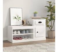 Ziaphsol Scarpiera bianca lucida, 100 x 42 x 60 cm, in legno, salvaspazio, con spazio per corridoio e ingresso, organizer sottile con cassetti e porta per ordine e design