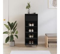 Ziaphsol Scarpiera nera, 40 x 36 x 105 cm, in legno e metallo, resistente, salvaspazio, organizer per ingresso e corridoio