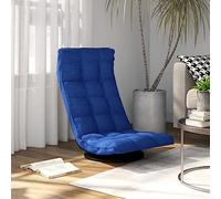 Ziaphsol Sedia da pavimento girevole blu in tessuto con imbottitura in schiuma, schienale regolabile, pieghevole e girevole a 360 gradi, sedia da meditazione, sedia da gioco, sedia da lettura