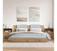 Ziaphsol Set da comodino, 2 pezzi, rovere artisano, 50 x 32 x 60 cm, realizzato in legno resistente, ideale per camera da letto e soggiorno, offre un pratico spazio accanto al letto.