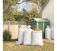 Ziaphsol Set di 10 sacchi in polipropilene bianco, 80 x 125 cm, resistenti alle intemperie, per stoccaggio in officina, magazzino, spedizione, logistica