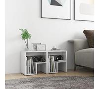 Ziaphsol Set di 2 comodini bianchi lucidi, 40 x 30 x 40 cm, in robusto materiale di legno, ideale come moderno tavolino in camera da letto, pratico comodino per libri e telecomandi.