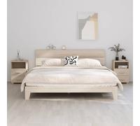 Ziaphsol Set di 2 comodini HAMAR, colore marrone miele, 40 x 35 x 62 cm, in legno di pino massiccio, con cassetti e scomparto, ideale come tavolino