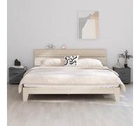 Ziaphsol Set di 2 comodini HAMAR, grigio scuro, in legno di pino massiccio, 40 x 35 x 44,5 cm, con due cassetti, ideale come pratico tavolino in camera da letto.