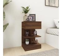 Ziaphsol Set di 2 comodini in rovere marrone, 40 x 35 x 65 cm, in materiale di legno, ideale come pratico stand notturno in camera da letto o come versatile tavolino laterale per la casa