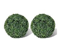 Ziaphsol Set di 2 palline di bosso artificiali, taglio sagomato, 27 cm, pianta artificiale in PVC, resistente alle intemperie, per vaso di fiori, fioriera, balcone, terrazza, ingresso e davanzale