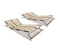 Ziaphsol Set di 2 reti a doghe 70 x 200 cm, 28 doghe a 7 zone, telaio in legno di faggio regolabile, per camera da letto, ideale come sospensione stabile