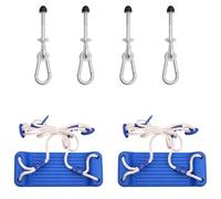 Ziaphsol Set di 2 seggiolini per altalena blu in polietilene con maniglie da arrampicata, gancio per altalena, corda, supporto e tetto UV per torre da gioco, accessori per giardino e esterni