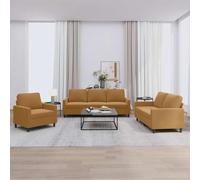 Ziaphsol Set di 3 pezzi con funzione letto e cuscino, marrone velluto, design moderno, per soggiorno, ufficio, lounge, estensibile, con cassettone, funzione relax, stile scandinavo, accogliente