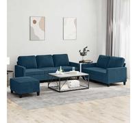 Ziaphsol Set di 3 pezzi, divano letto estensibile con cuscino, in velluto blu, design scandinavo, accogliente per soggiorno e ufficio, con cassettone