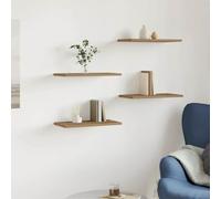 Ziaphsol Set di 4 mensole da parete in rovere Artisan, 40 x 20 x 1,5 cm, per libreria e divisorio come ripiano sospeso per ufficio e soggiorno